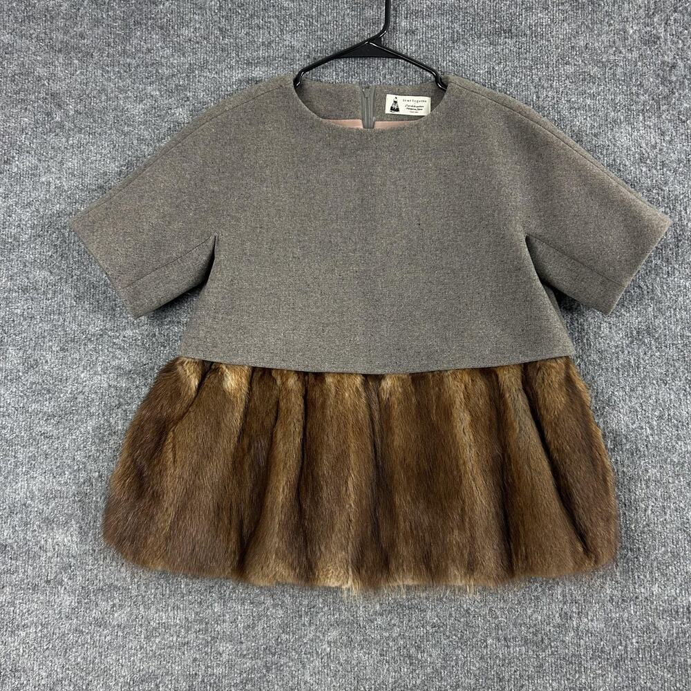 Leur Logette Blouse 2 Wool Cashmere Muskrat Fur Multi Avant Luxury Chic Japan